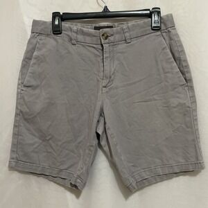 Black Brown 1826 Men's W 30 Cotton/Linen Blend Gray Flat Front Chino‎ Shorts